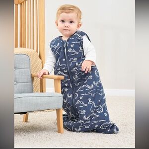 YOOFOSS Navy Blue Dinosaur baby Sleep Sack new sz M 6-12 mo cotton NWT shower